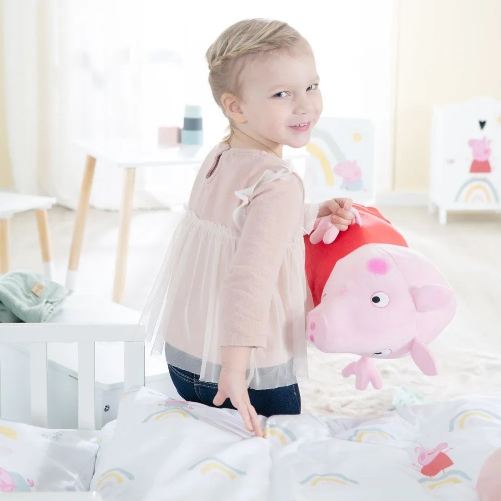 Lenjerie de pat pentru copii din bumbac pentru pătuț 100x135 cm Peppa Pig – Roba