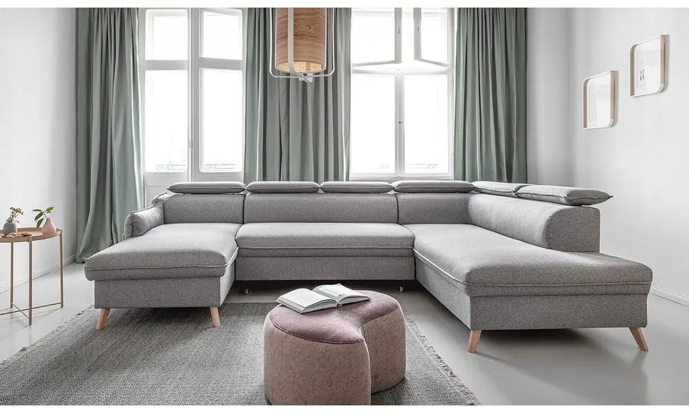 Colțar gri deschis extensibil (cu colț pe partea dreaptă) Sweet Harmony – Miuform