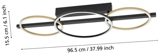 Lustră LED dimabilă aplicată Eglo 390086 LANACERA 2xLED/12,5W/230V + LED/15,5W