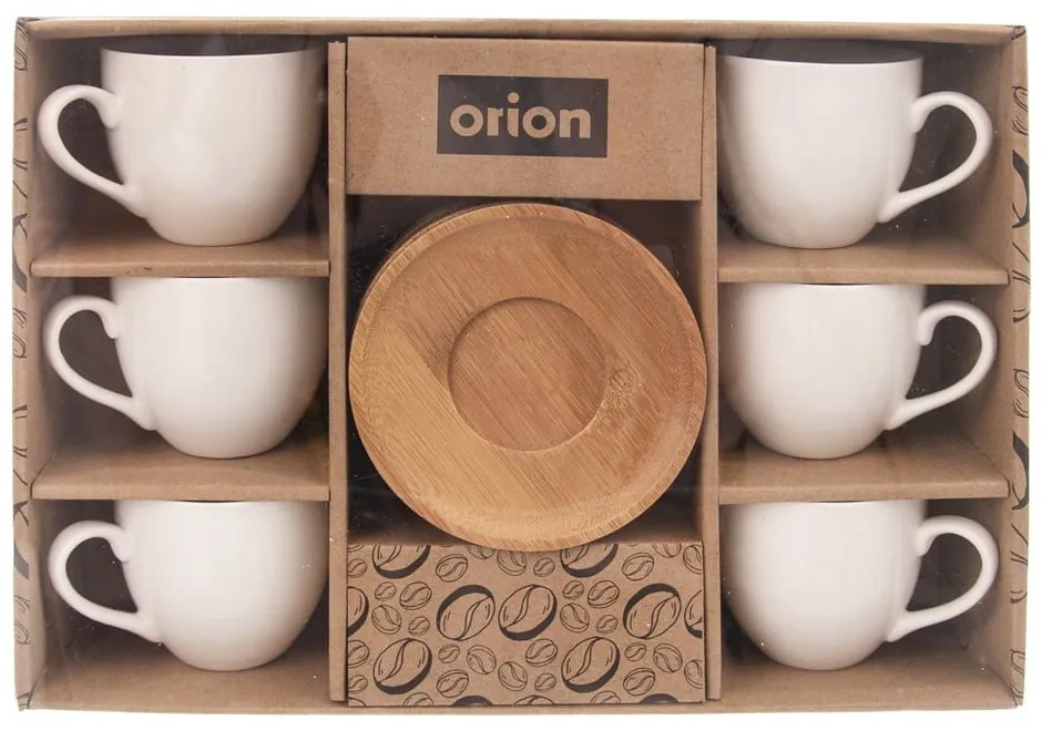 Cești albe 6 buc. pentru cappuccino/cu farfurioară din porțelan 110 ml Whiteline – Orion