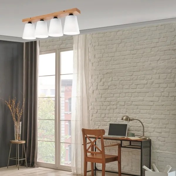 Lustră aplicată LULA 4xE27/60W/230V stejar