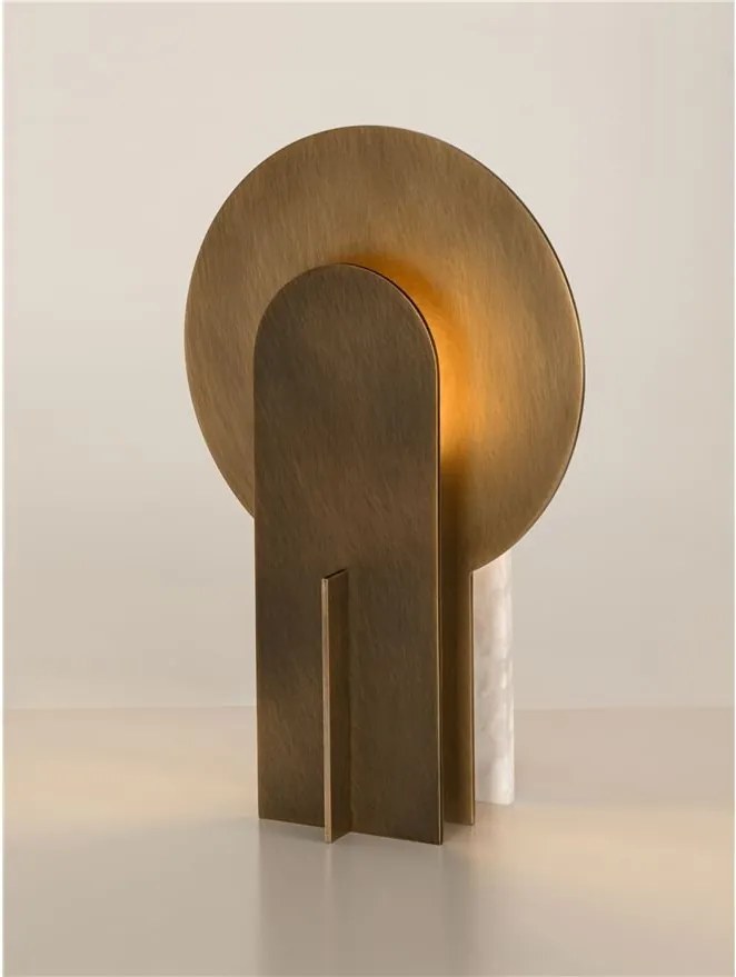 Veioza, Lampa de masa LED din alabastru si aluminiu AVIEL