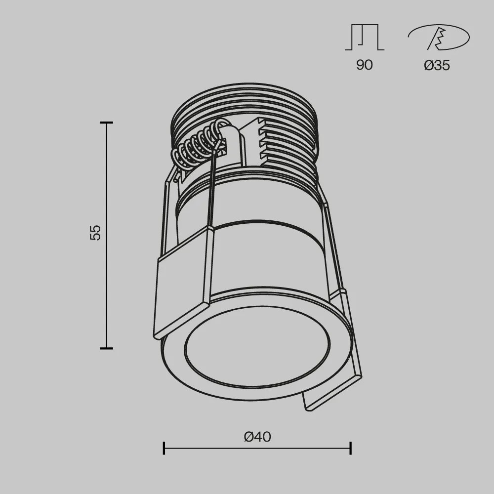 Mini Spot LED incastrabil design tehnic Minor D-6cm