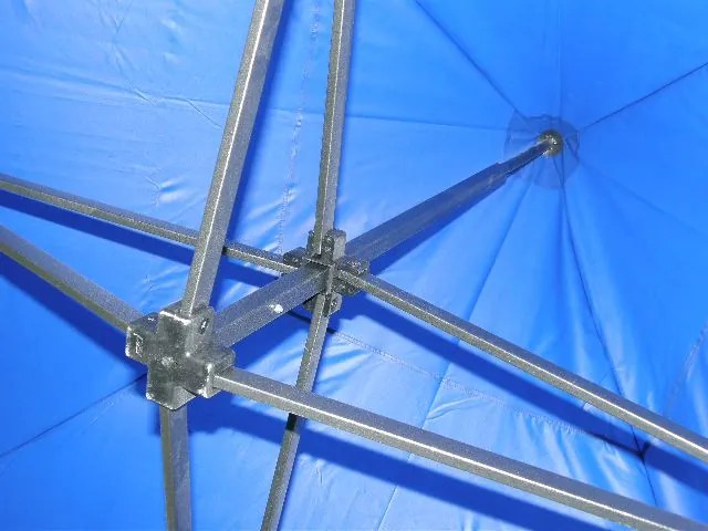 Cort de grădină DELUXE foarfecă+pereți lateral-3x3m albastru