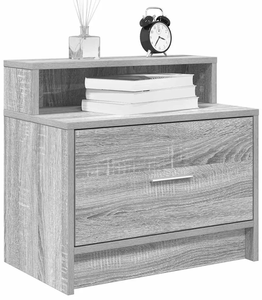 vidaXL Noptiera cu sertar Gri Sonoma 51x31x47 cm