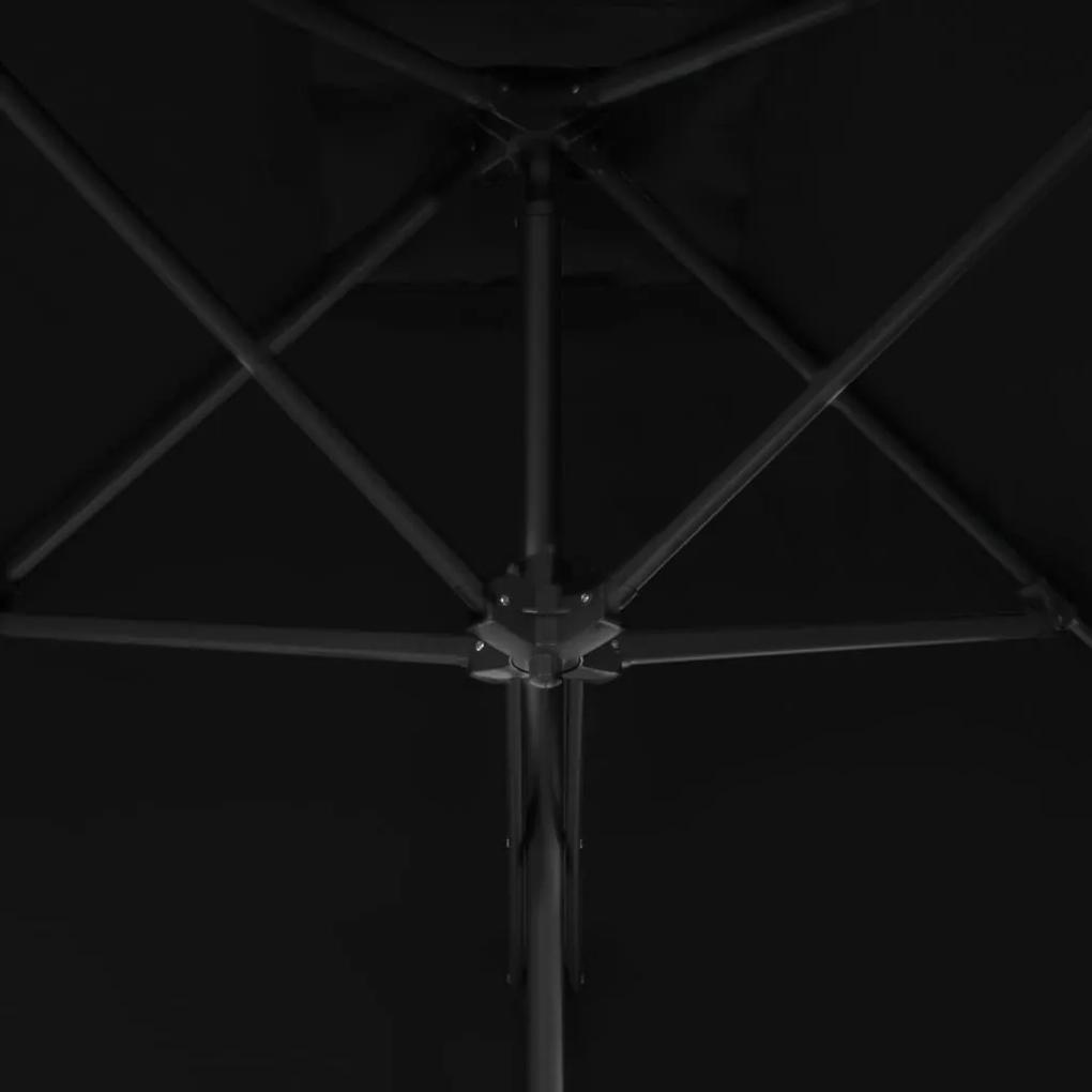 Umbrela de exterior cu stalp din otel, negru, 300x230 cm Negru