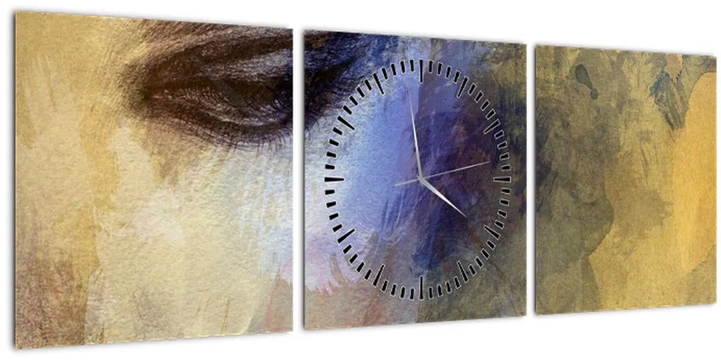 Tablou - Portretul femeii, desen (cu ceas) (90x30 cm)
