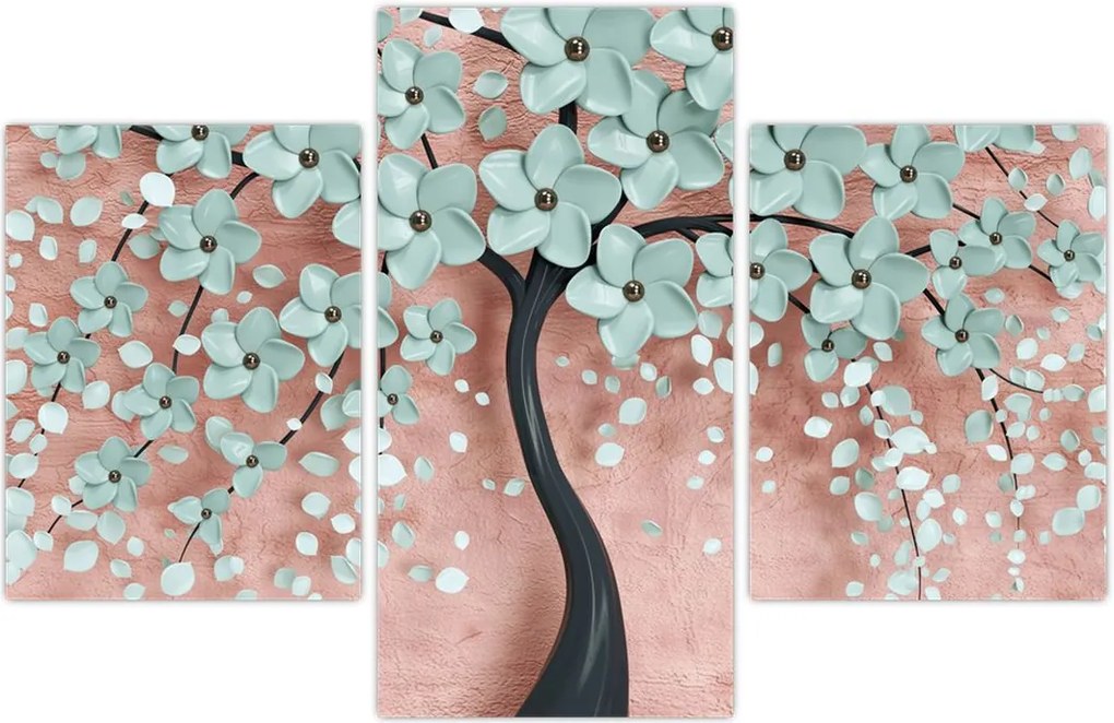 Tablou - Flori albastre în pastel (90x60 cm)