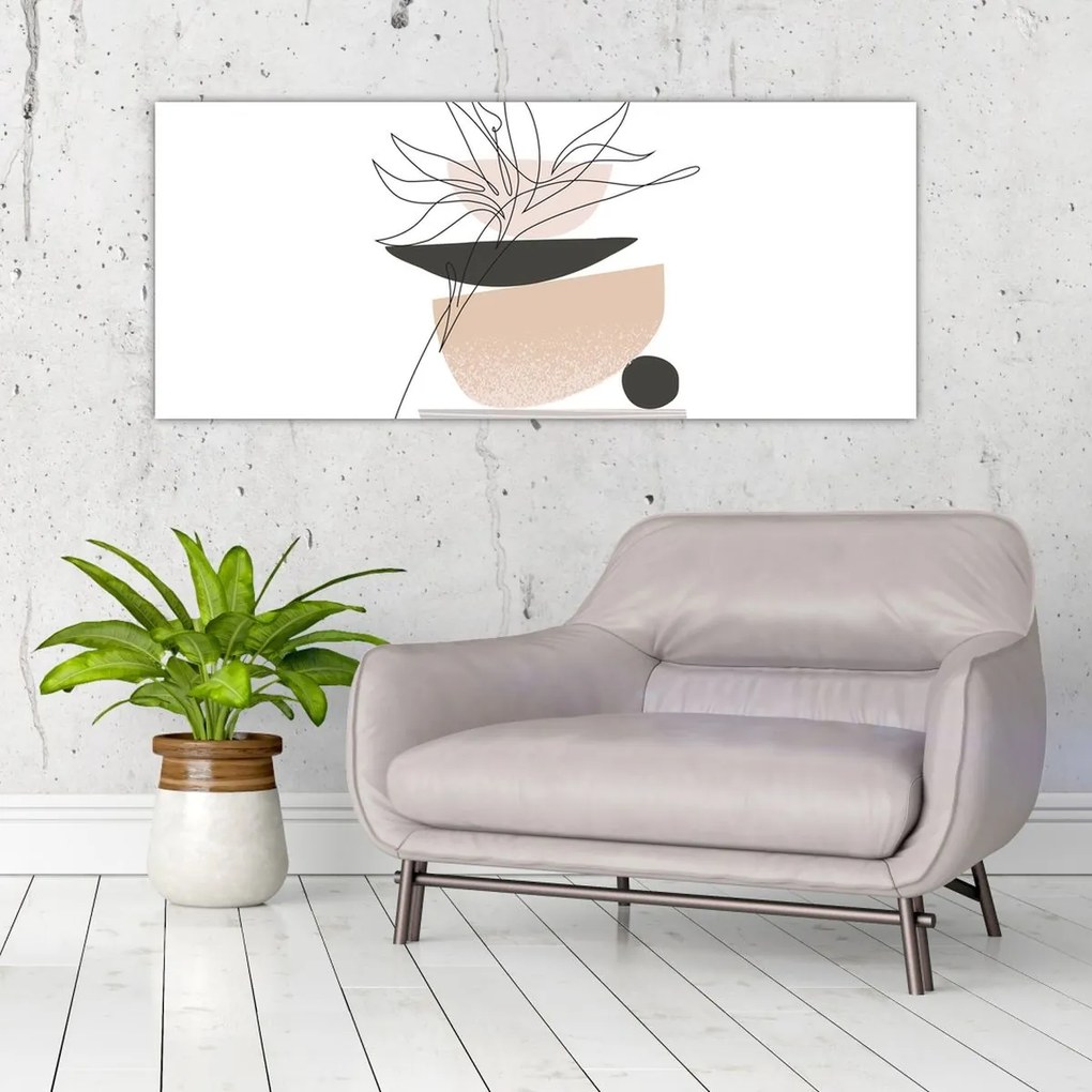 Tablou - Linie de artă flori N⁰1 (120x50 cm)
