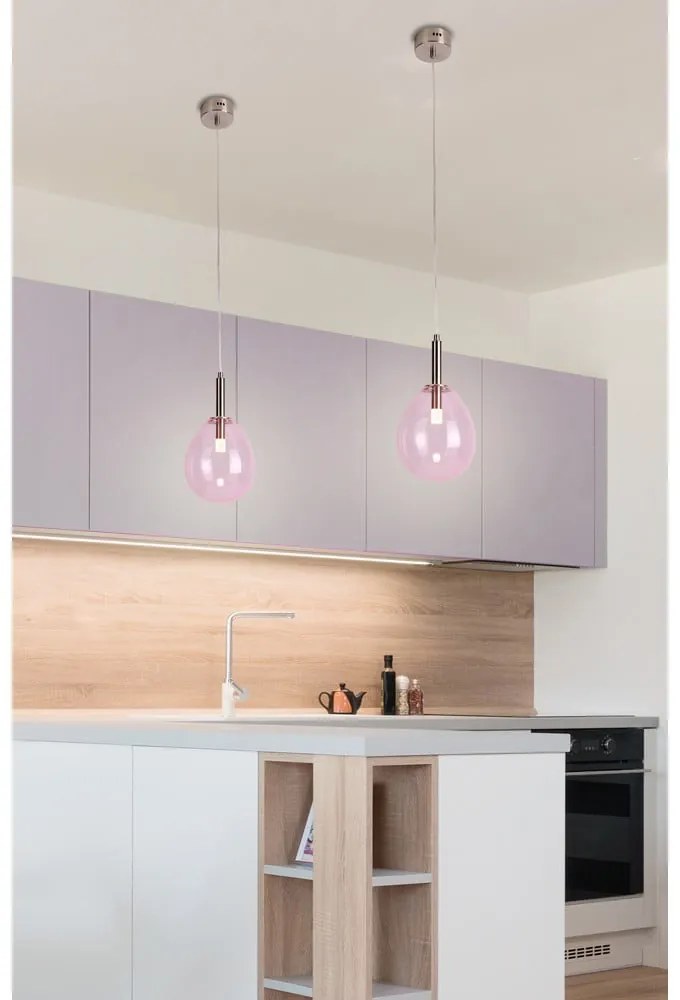 Lustră mov LED cu abajur din sticlă Lukka – Candellux Lighting