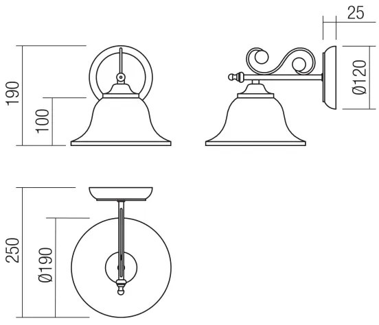 Lampă de perete VERSUS 1xE27/42W/230V Redo 02-989