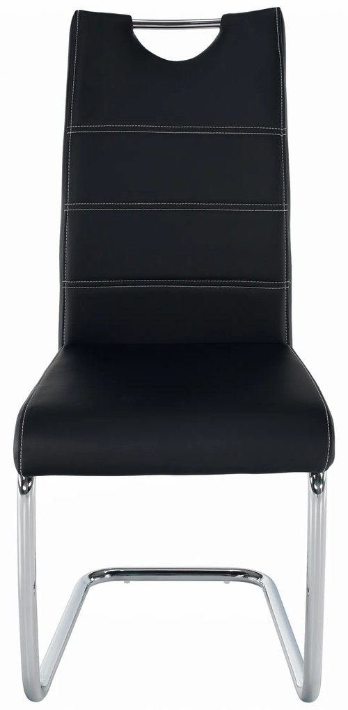 Scaun de sufragerie Abalia New (negru + Crom). 808094