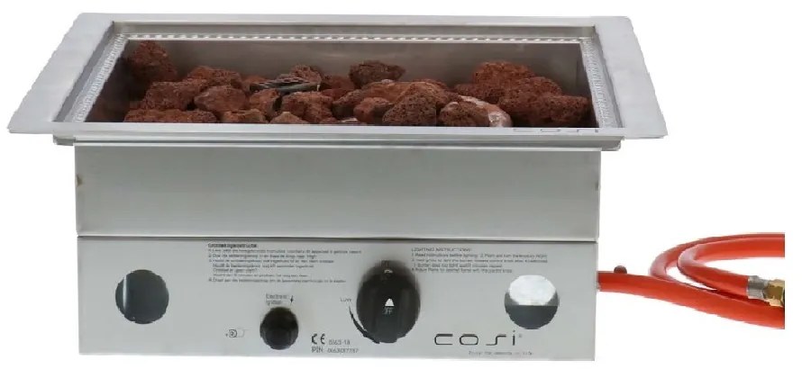 Semineu pe gaz COSI, patrat Cosiburner, inox