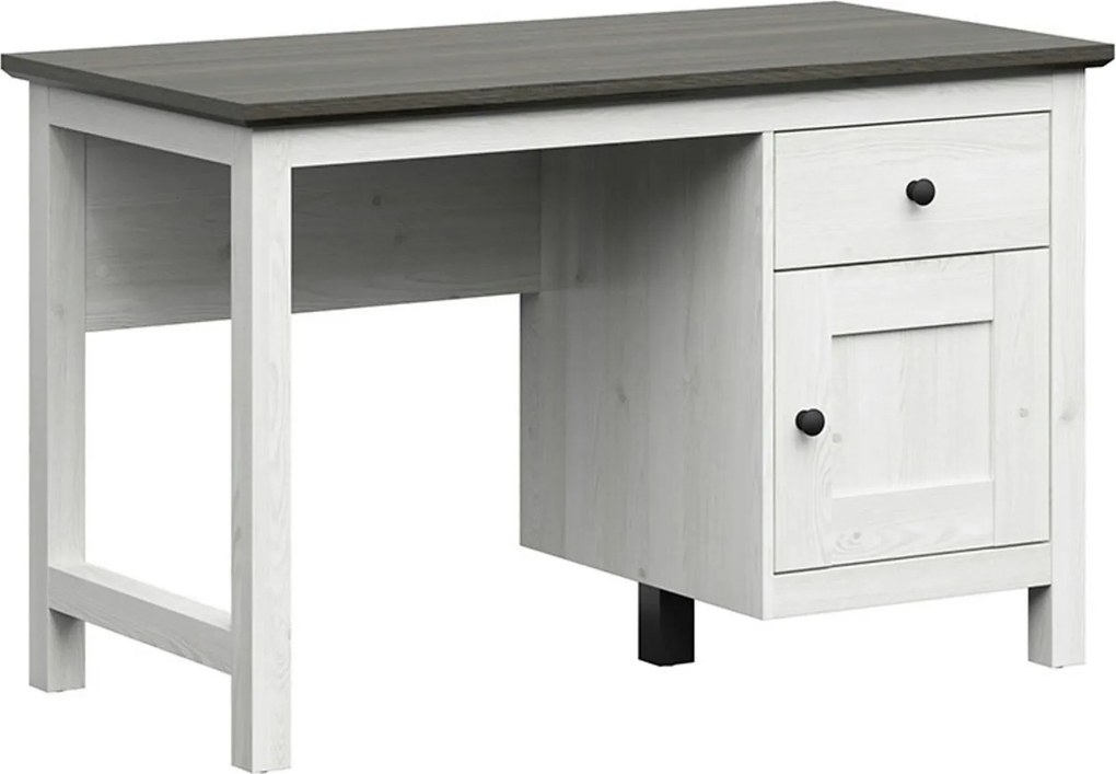 Birou Hesen, gri inchis/pin larico, PAL melaminat, 120x60x75 cm