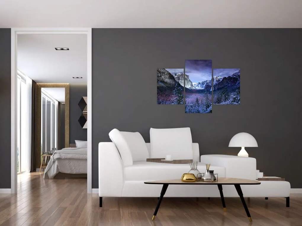 Tablou cu peisaj montan iarna (90x60 cm)