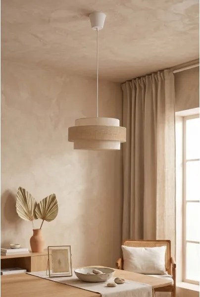 BRILAGI - Lampă suspendată cu cablu SPACE, 1x E27/60W/230V, Ø 40 cm, bej/crem