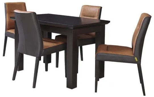 Set masa extensibila Fiona cu 4 Scaune, Brun inchis