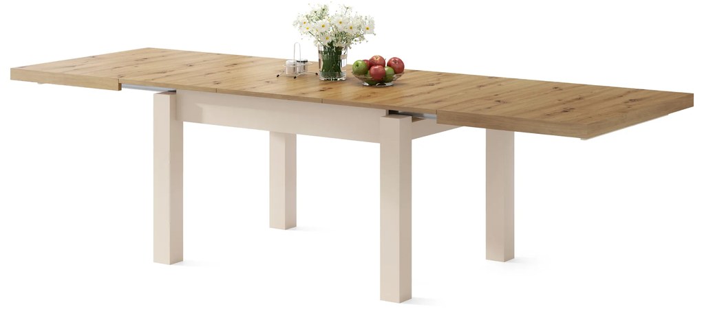 Mazzoni ROYAL Stejar Artisan/Bej (Șampanie) - MASĂ EXTENSIBILĂ PÂNĂ LA 2,7 m