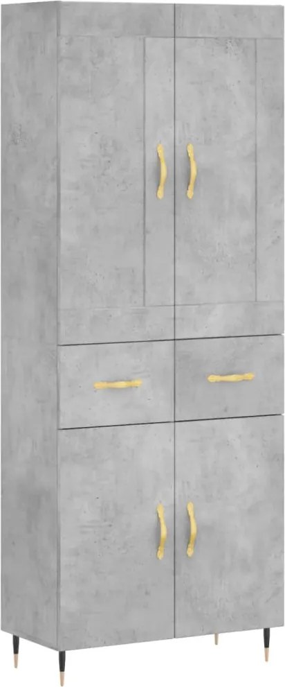 vidaXL Dulap înalt, gri beton, 69,5x34x180, lemn compozit