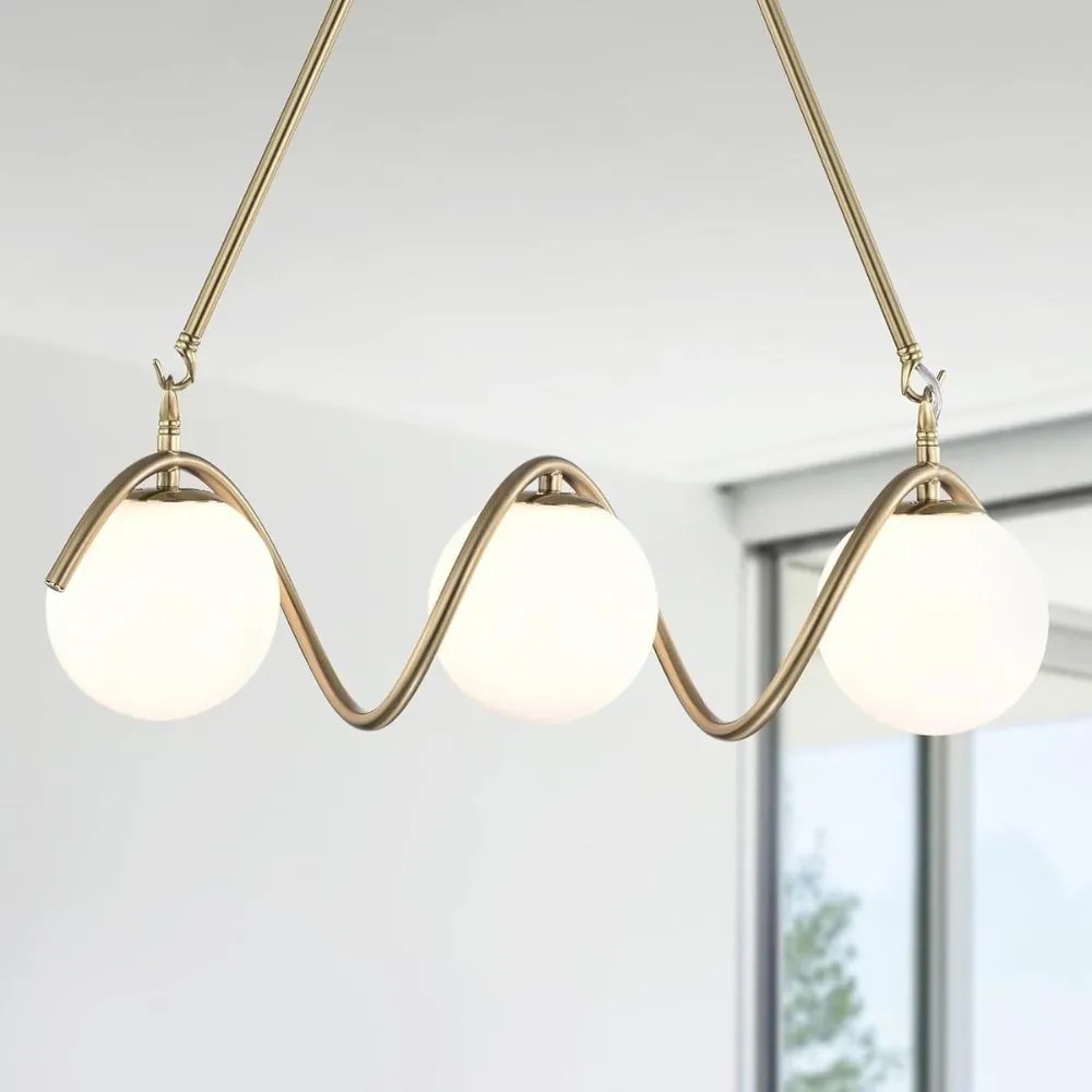 Lustra led Premium Gold,3 Globuri, 50 cm