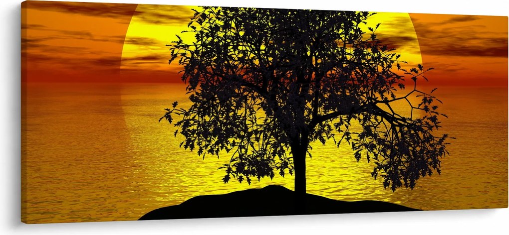 Tablou - Silueta copacilor (120x50 cm)