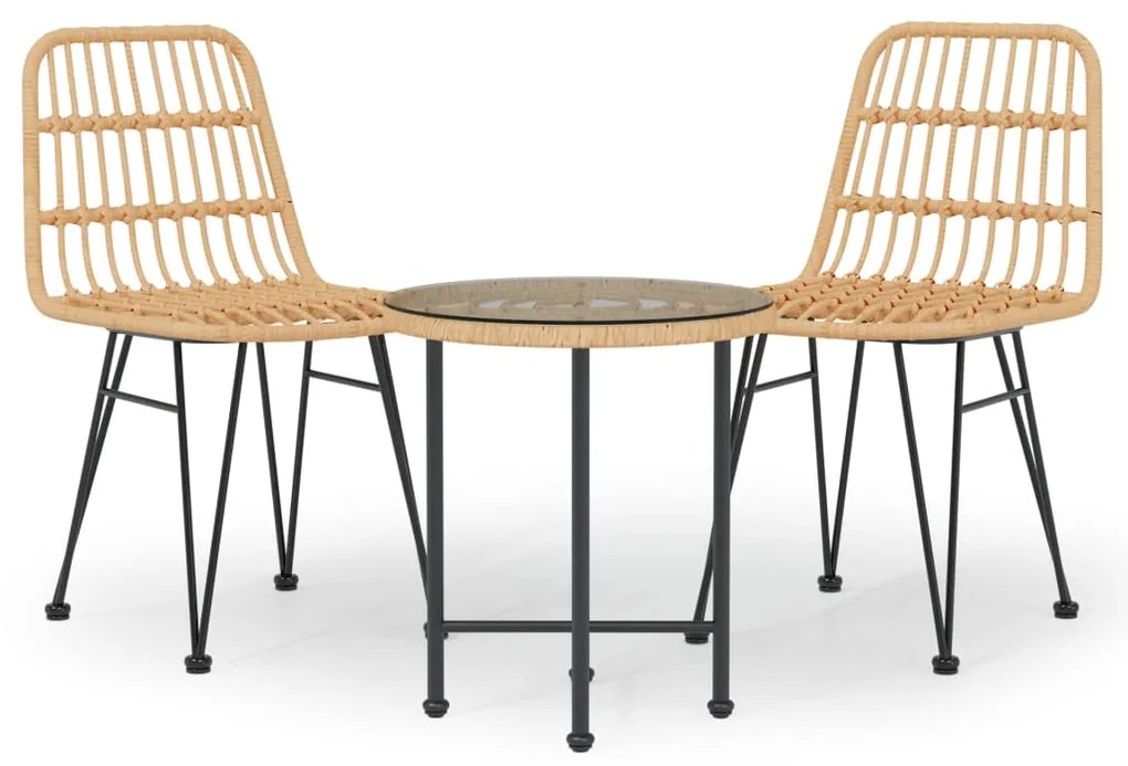 3157831 vidaXL Set mobilier de grădină, 3 piese, poliratan