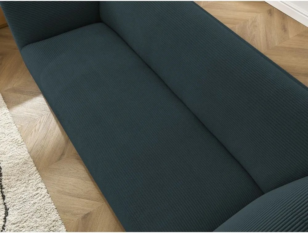 Canapea albastru-închis cu tapițerie din catifea reiată 242 cm Giorgia – Bobochic Paris