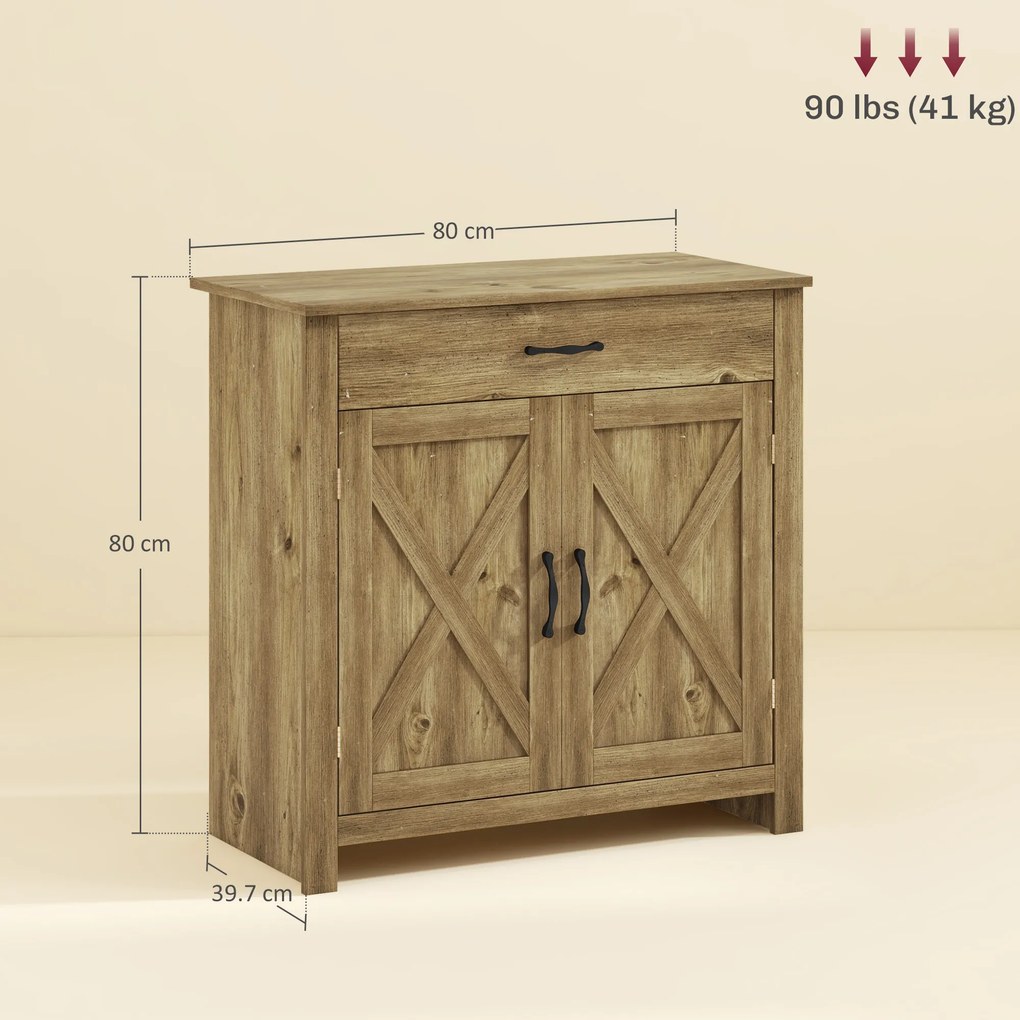 Homcom Bufet Bucatarie – Stil Country, Spatiu Depozitare Rustic | Aosom Romania