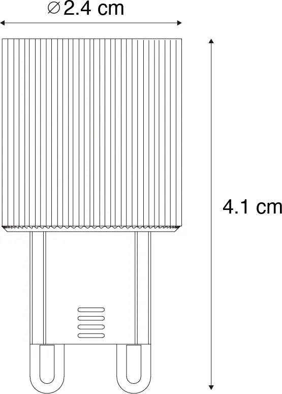 Set de 5 becuri LED G9 24mm, dimabile în 3 trepte, 3W 300 lm 2700K