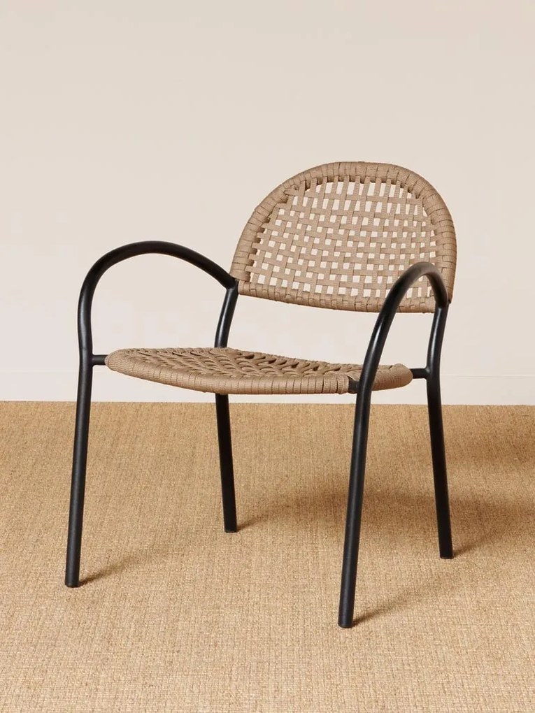 Scaun dining bej din textil Bertha