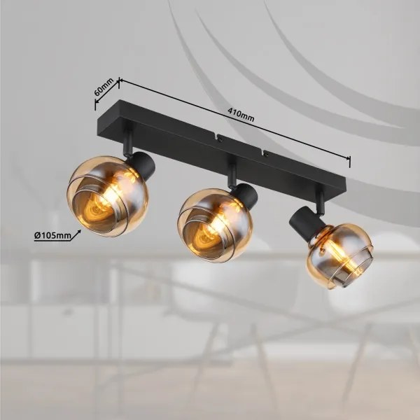 Globo 54309-3B - Lampă spot TOKKI 3xE14/40W/230V neagră