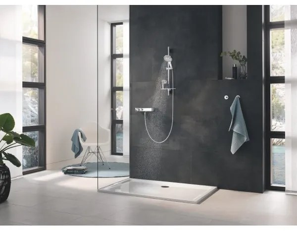 Set de dus, Grohe Rainshower SmartActive 130, cu para 3 tipuri de jet, furtun si bara 60cm, crom, 26546000
