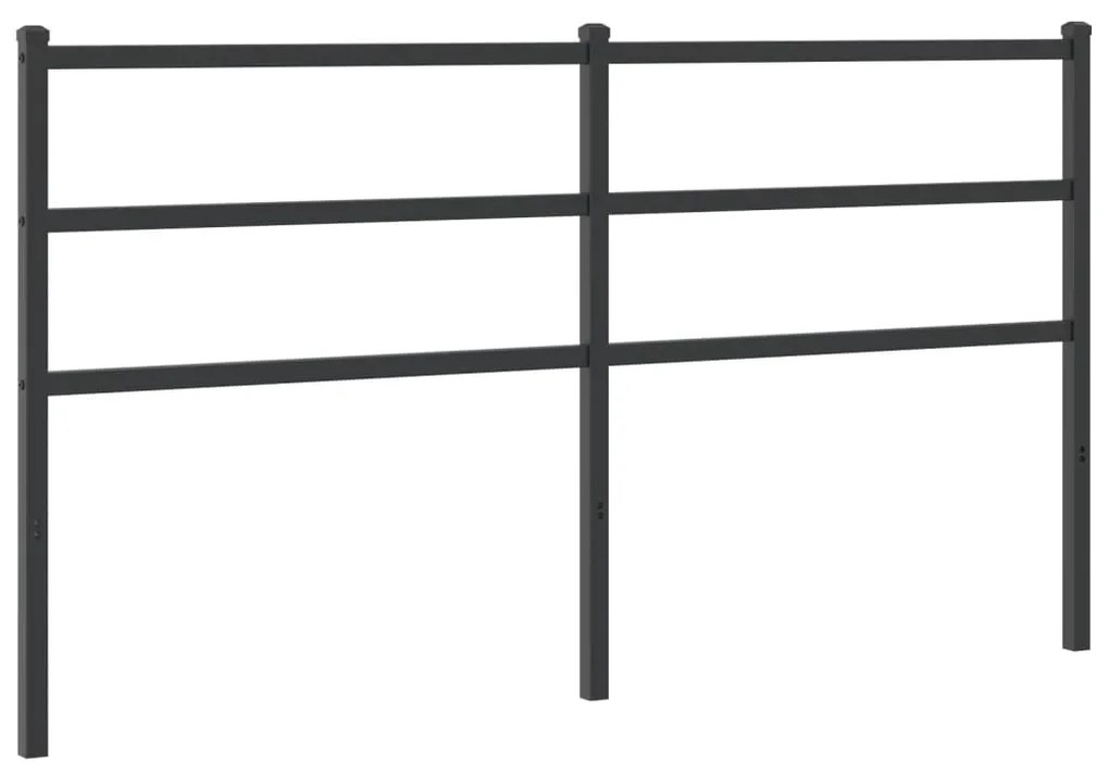 355399 vidaXL Tăblie de pat metalică, negru, 150 cm