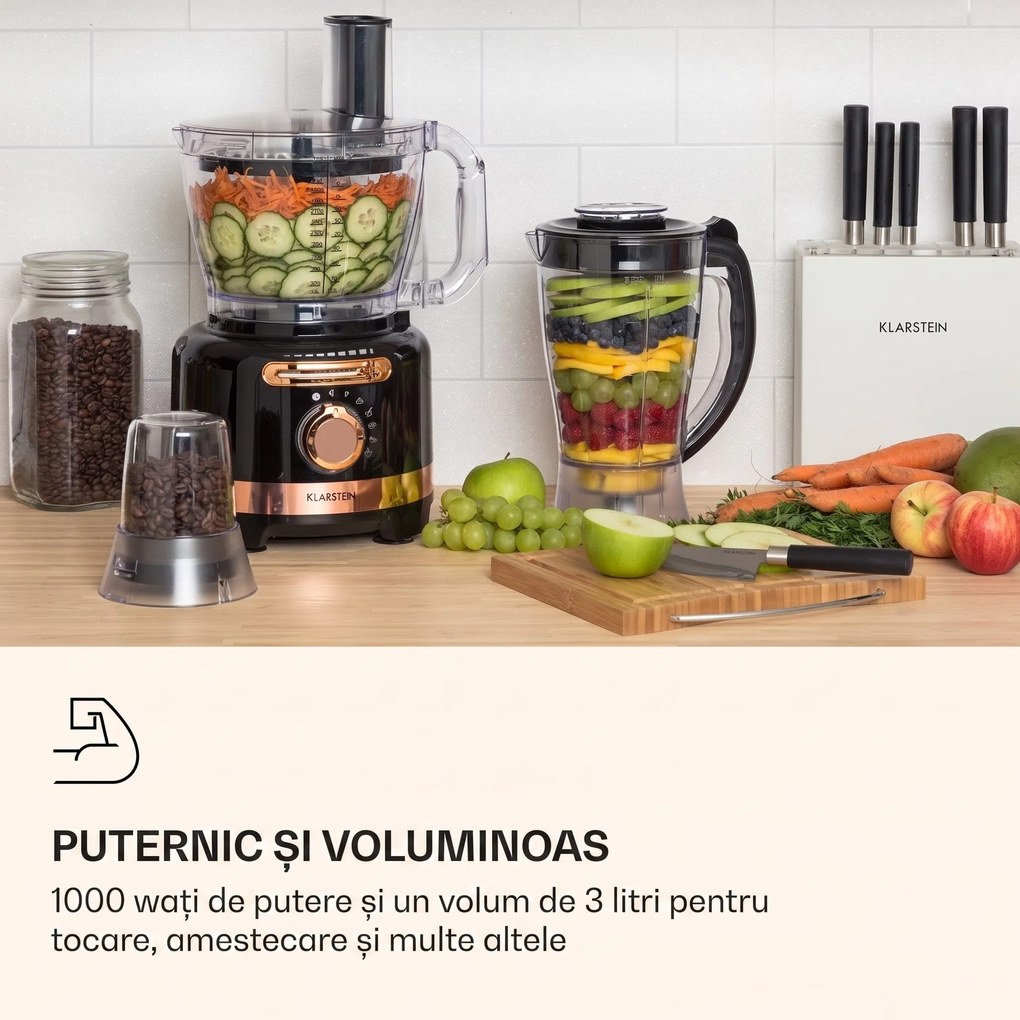 Klarstein Luca, mixer multifuncțional, 1000 W, 3 L, setare viteză continuă, 6 moduri