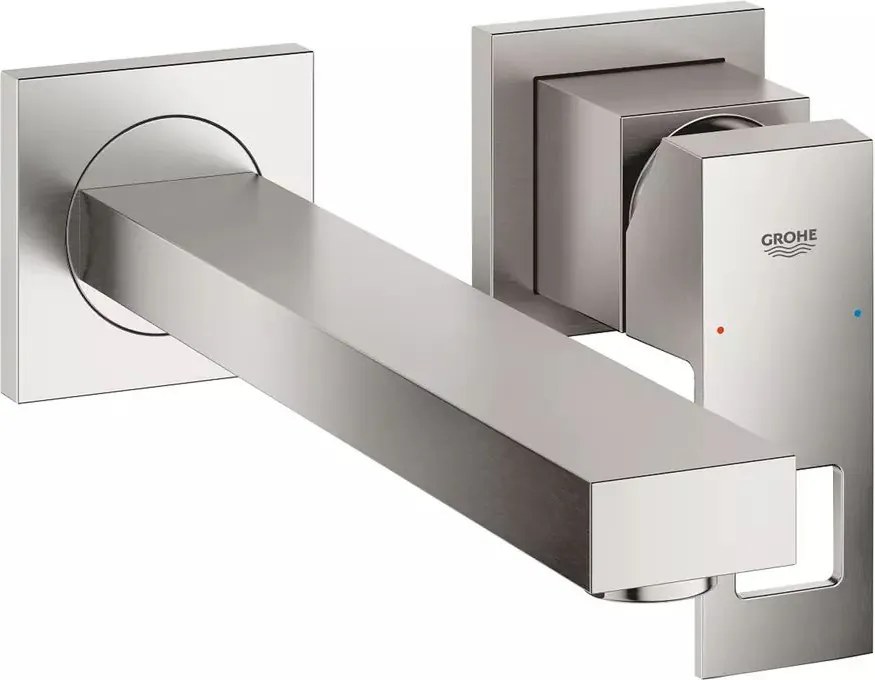 Baterie lavoar incastrata Grohe Eurocube M crom periat Supersteel fara corp ingropat