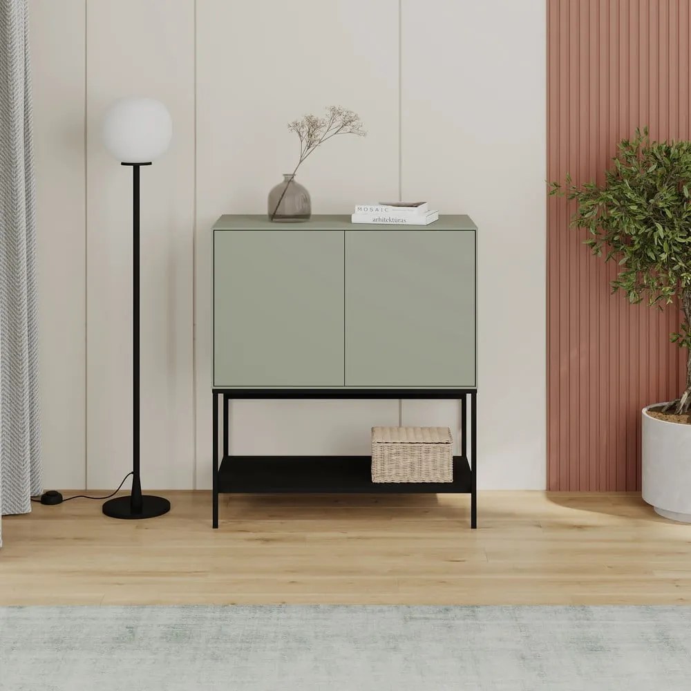 Dulap verde/negru 80x90x40 cm Amira – Marckeric