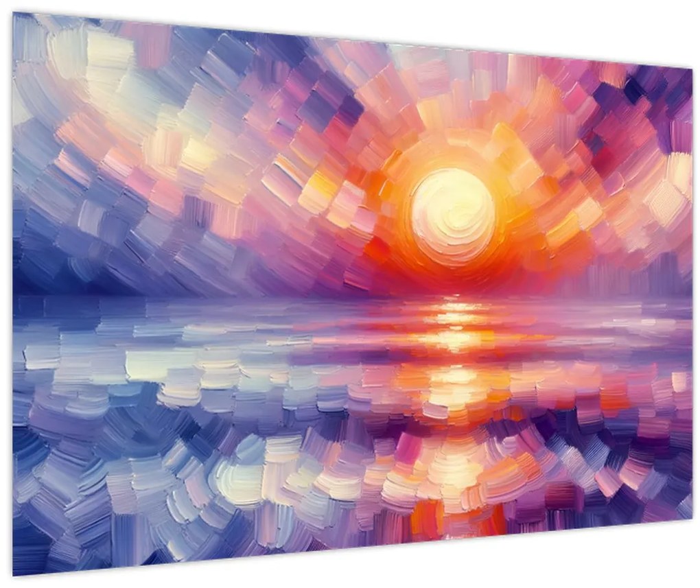 Tablou - Apus de soare artistic colorat (90x60 cm)