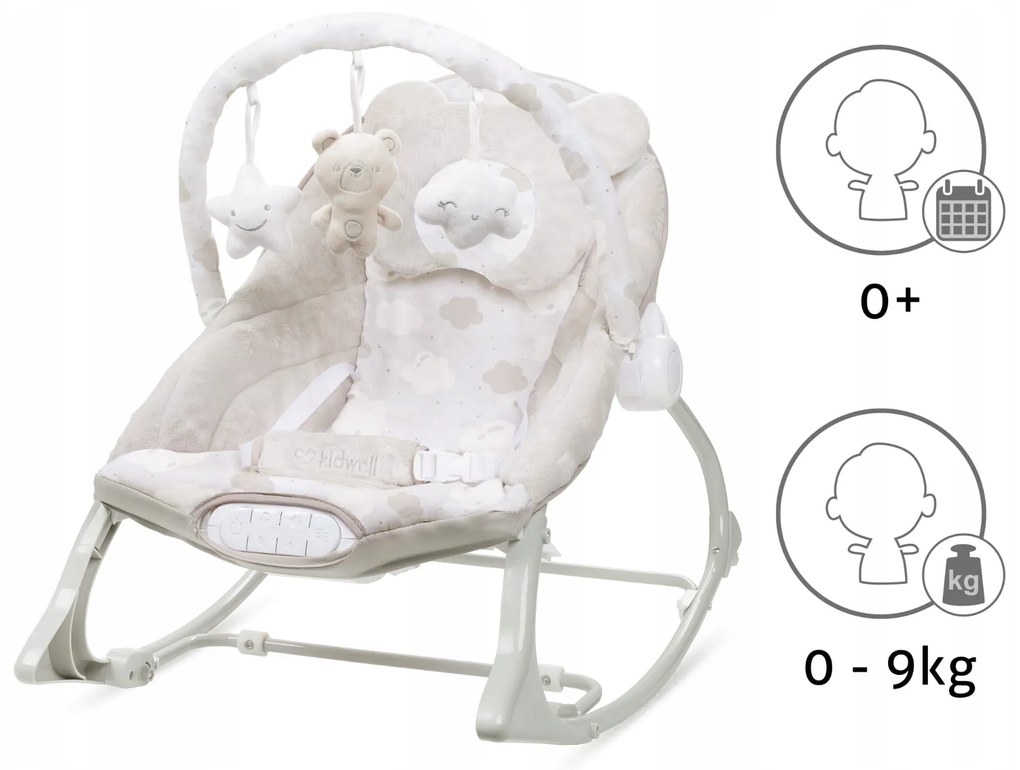 ShopJK BALANSOAR CU VIBRAȚII PENTRU BEBLUȘI KIDWELL PINO BEJ