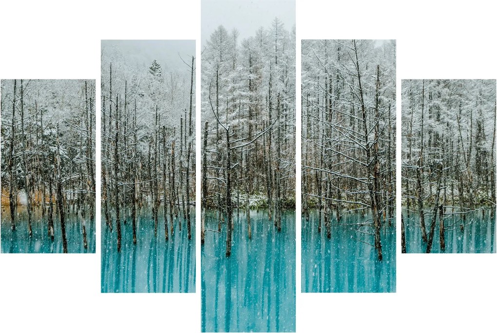 Tablou - Pescărie turcoaz, Biei, Japonia (150x105 cm)
