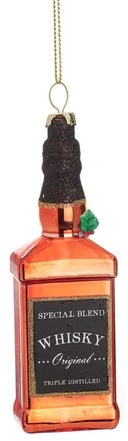 Ornament de Crăciun lucrat manual din sticlă 12 cm Whisky Bottle – Sass &amp; Belle