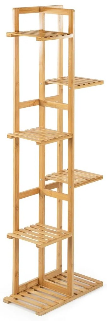 Suport pentru plante G21 cu 6 niveluri, din bambus