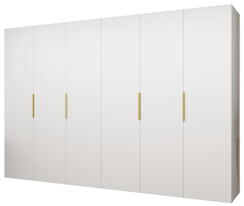 Dulap de haine 300 cm Mirabella 1 (alb + Auriu). 1126384