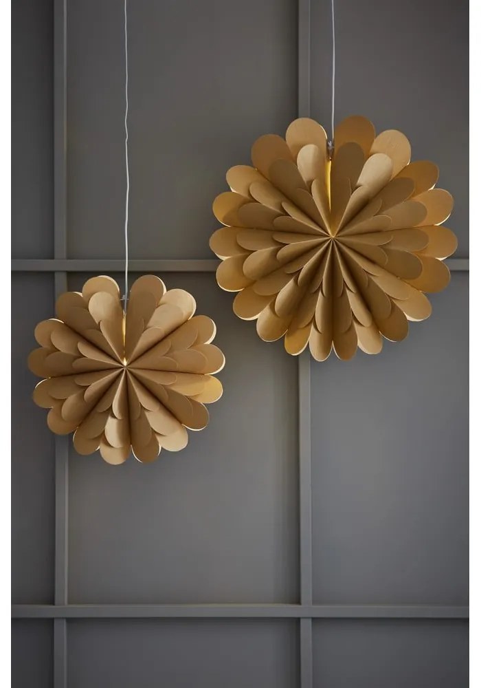 Decorațiune luminoasă aurie suspendată ø 45 cm cu model de Crăciun Maravilla – Markslöjd