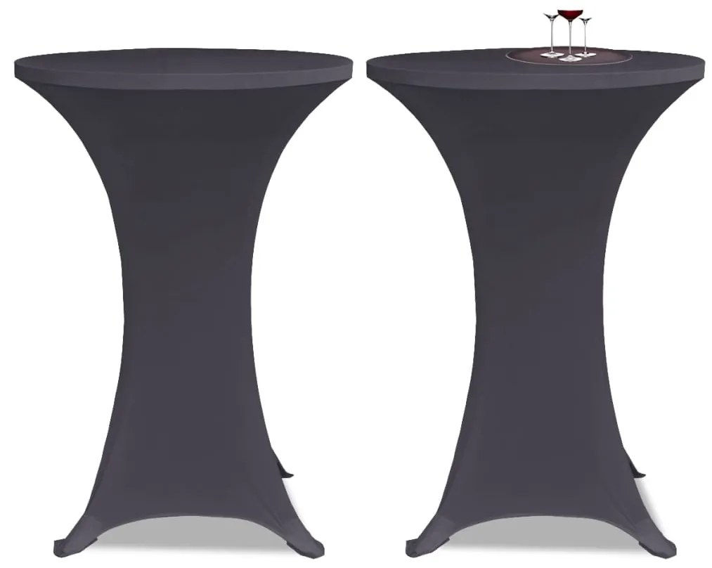 131430 vidaXL Husă elastică pentru masă, 2 buc., antracit, 80 cm