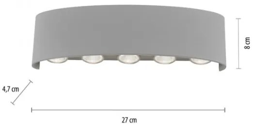 Aplică LED de exterior CARLO 10xLED/0,8W/230V IP54 Paul Neuhaus 9489-21