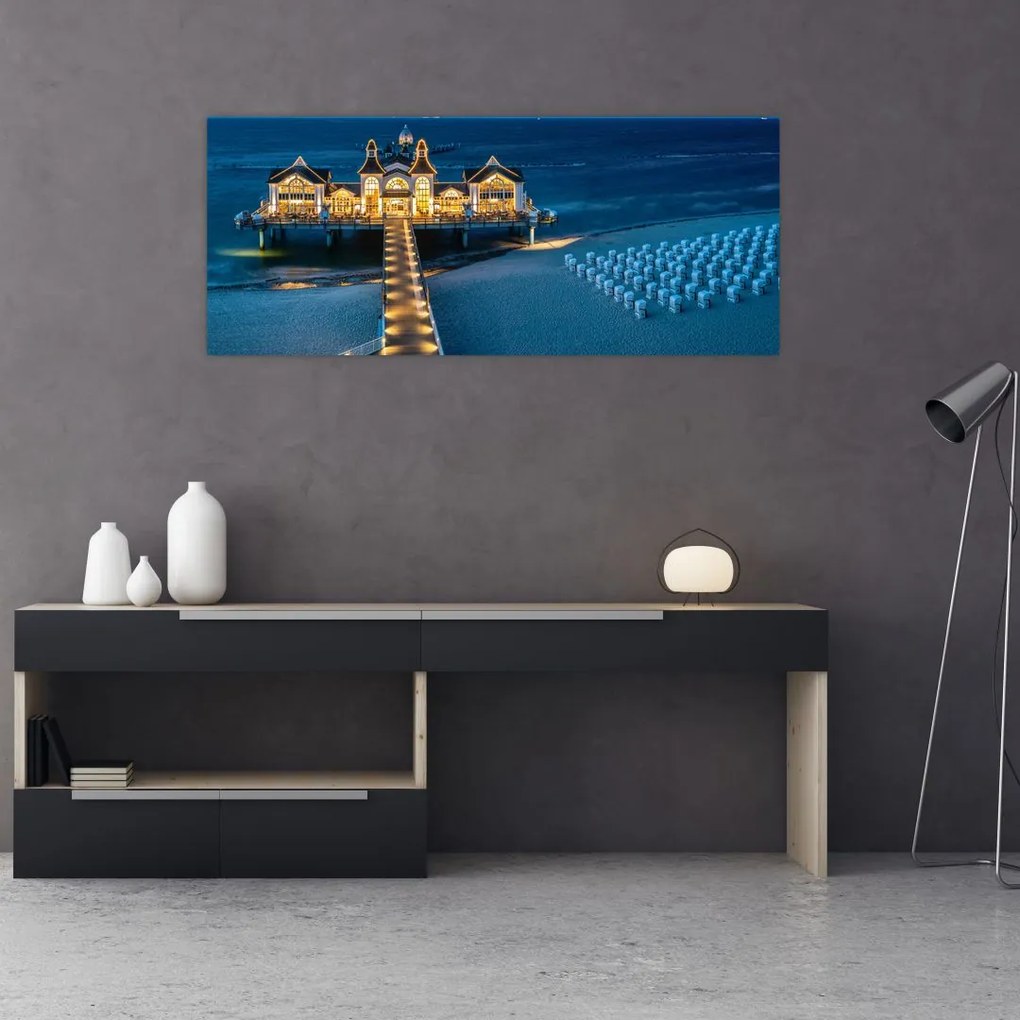 Tablou - hotel pe plajă (120x50 cm)