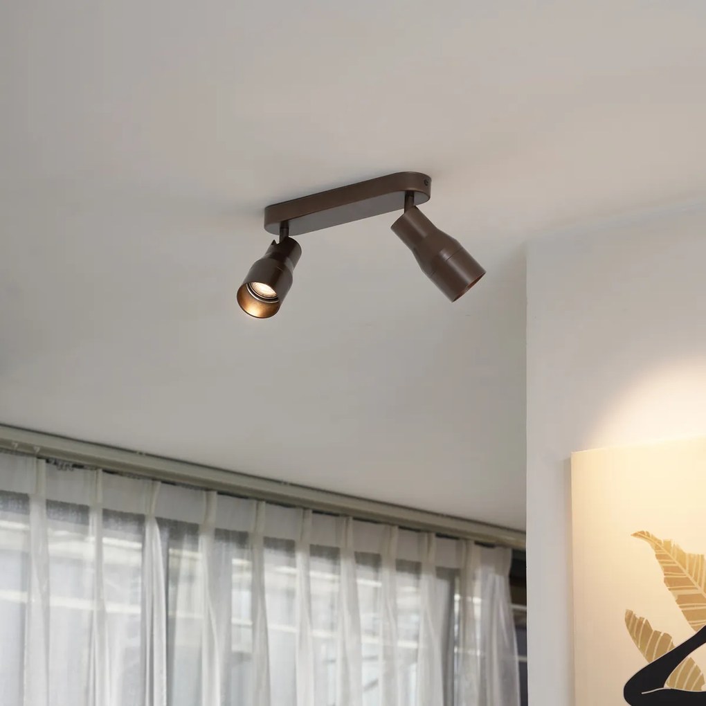 Spotlight rotund de plafon bronz închis GU10 50mm 2 lumini - Stanley