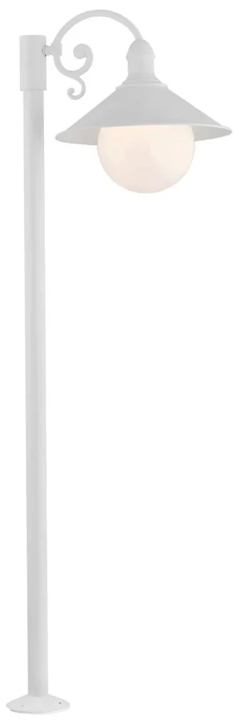Stalp de iluminat exterior stil clasic ERBA BIS alb H-120cm