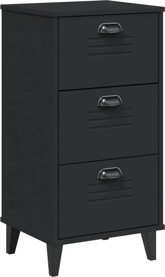 vidaXL Noptieră „VIKEN”, negru, lemn prelucrat