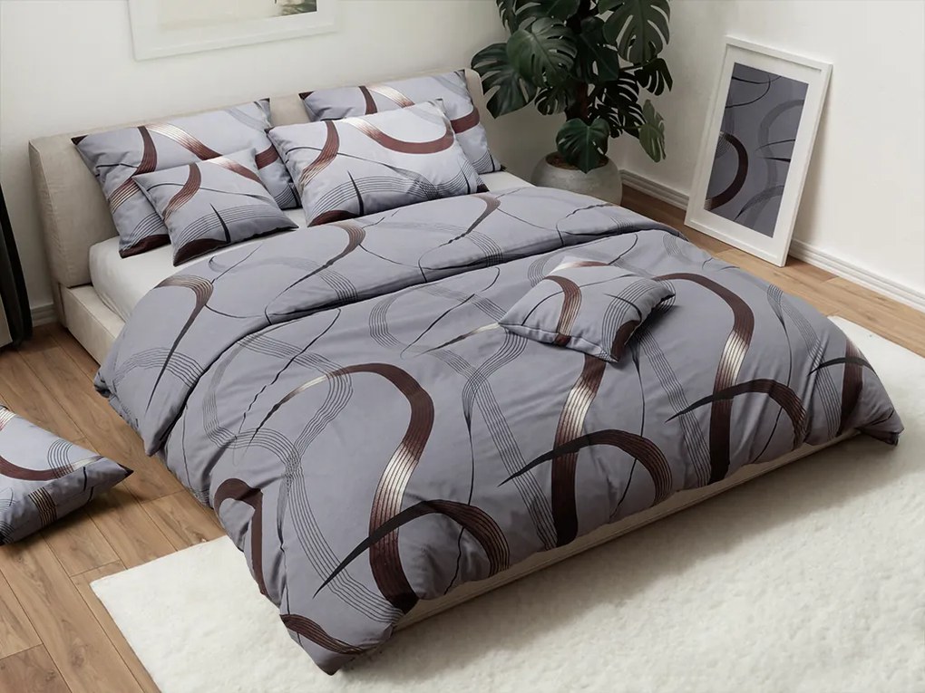 Lenjerie din bumbac PLAVA gri Dimensiune lenjerie de pat: 70 x 90 cm | 140 x 200 cm